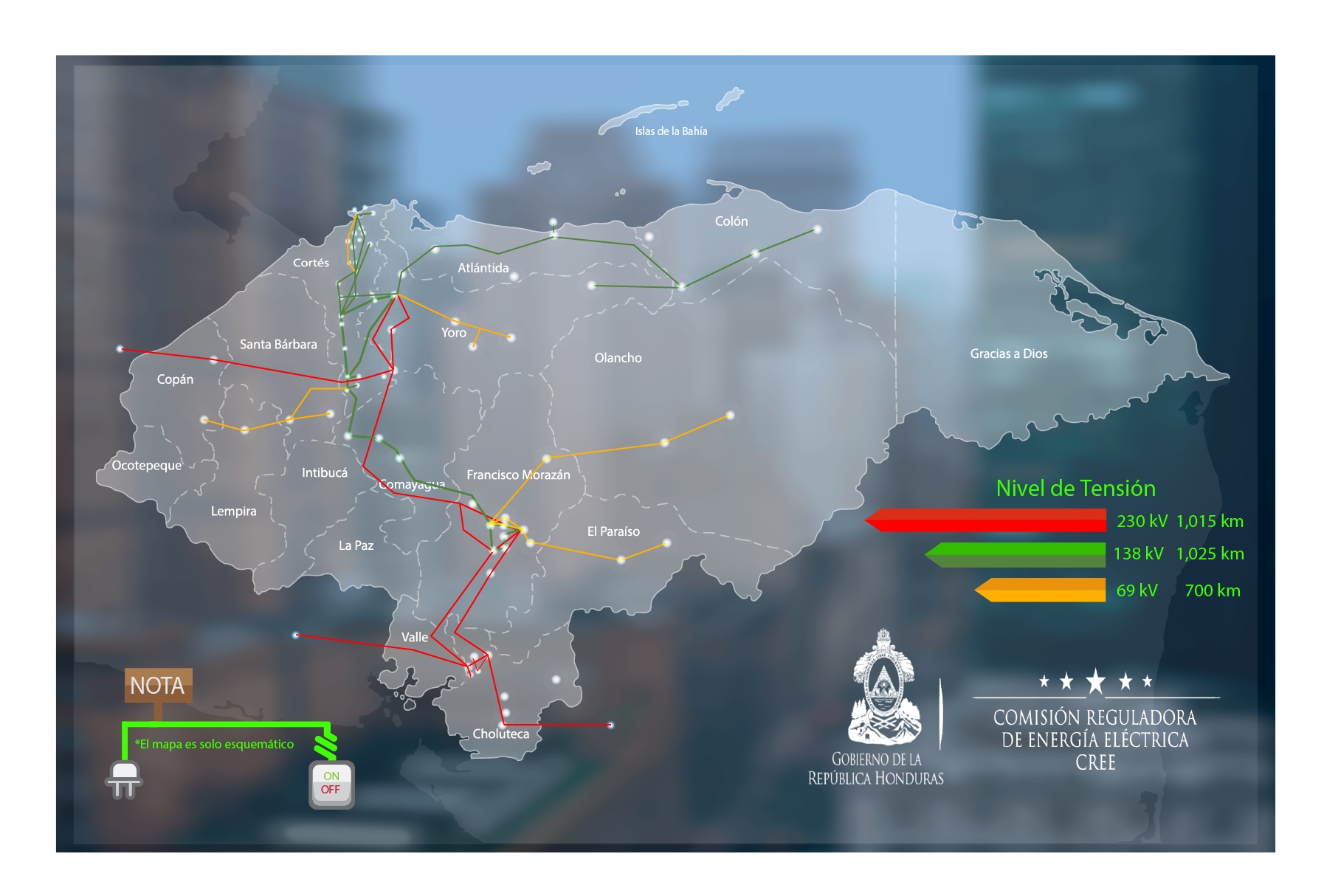 Mapa del Sistema Interconectado Nacional