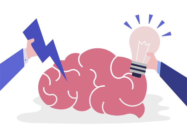 Creative idea and thinking brain icon