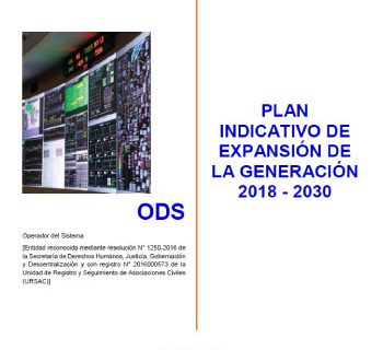 Plan Indicativo de Expansión de la Generación 2018-2030